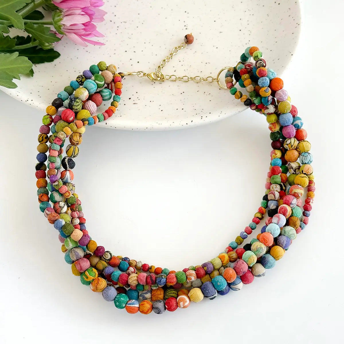 Necklace, Meandering Kantha