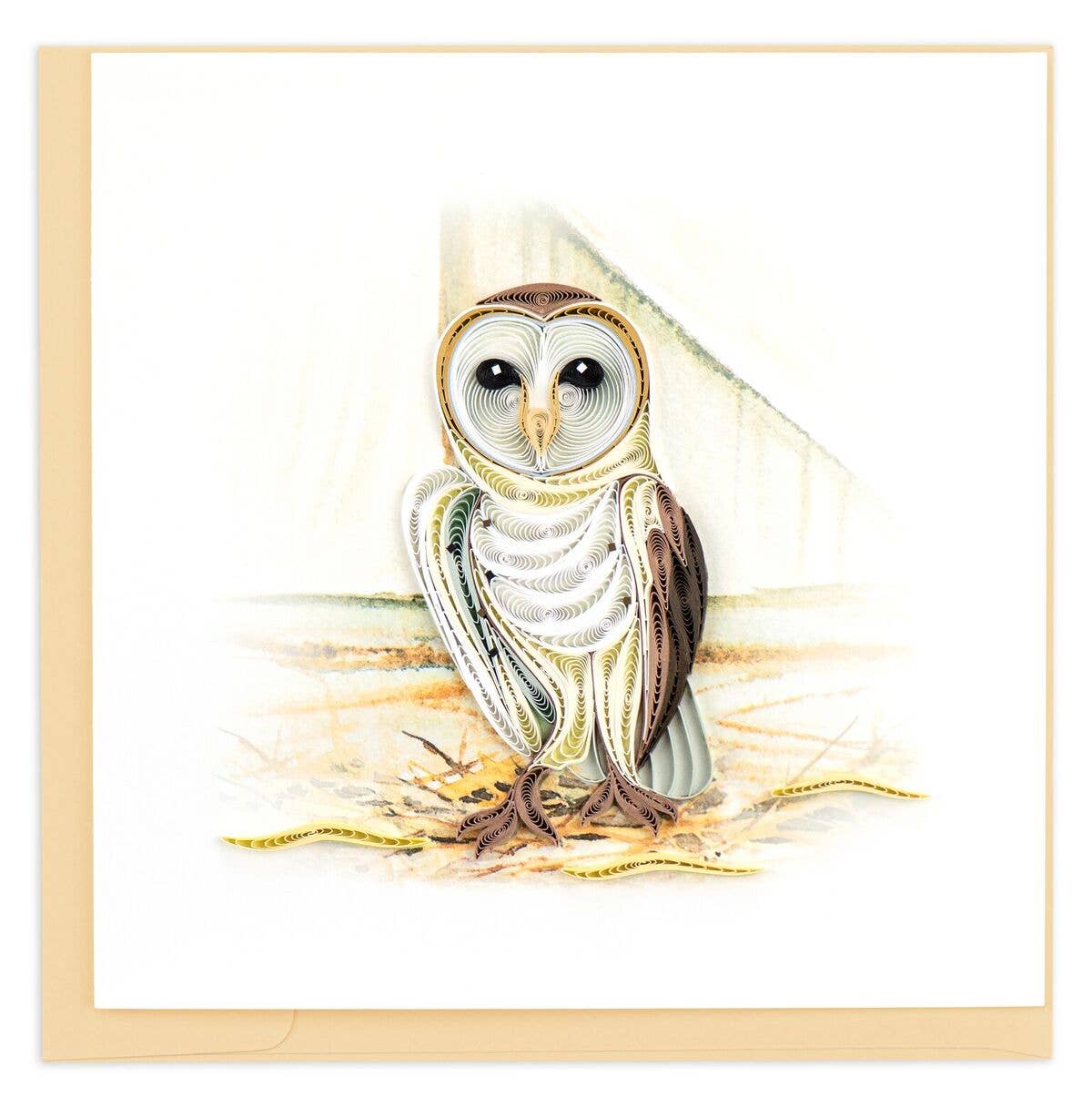 Quilled Greeting Card, "Barn Owl"