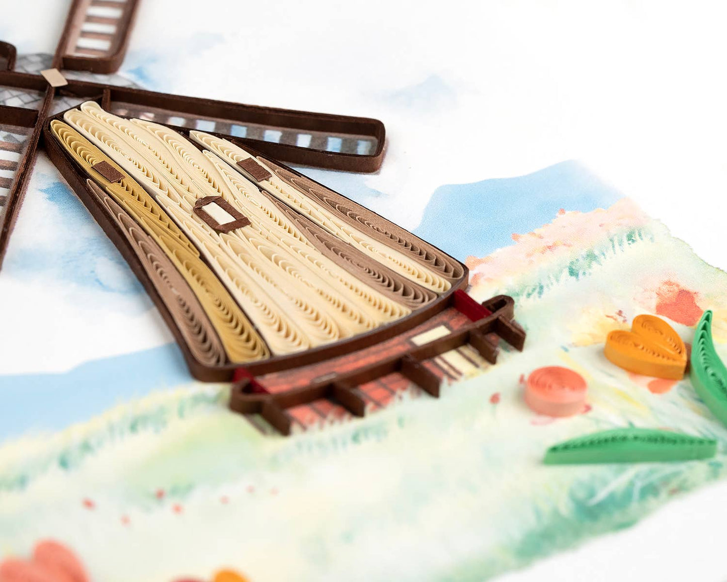 Quilled Greeting Card, "Dutch Windmill"