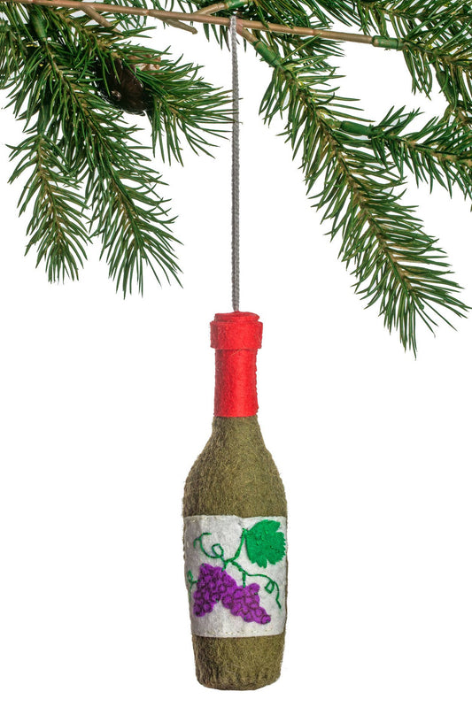 Red Wine Bottle Ornament