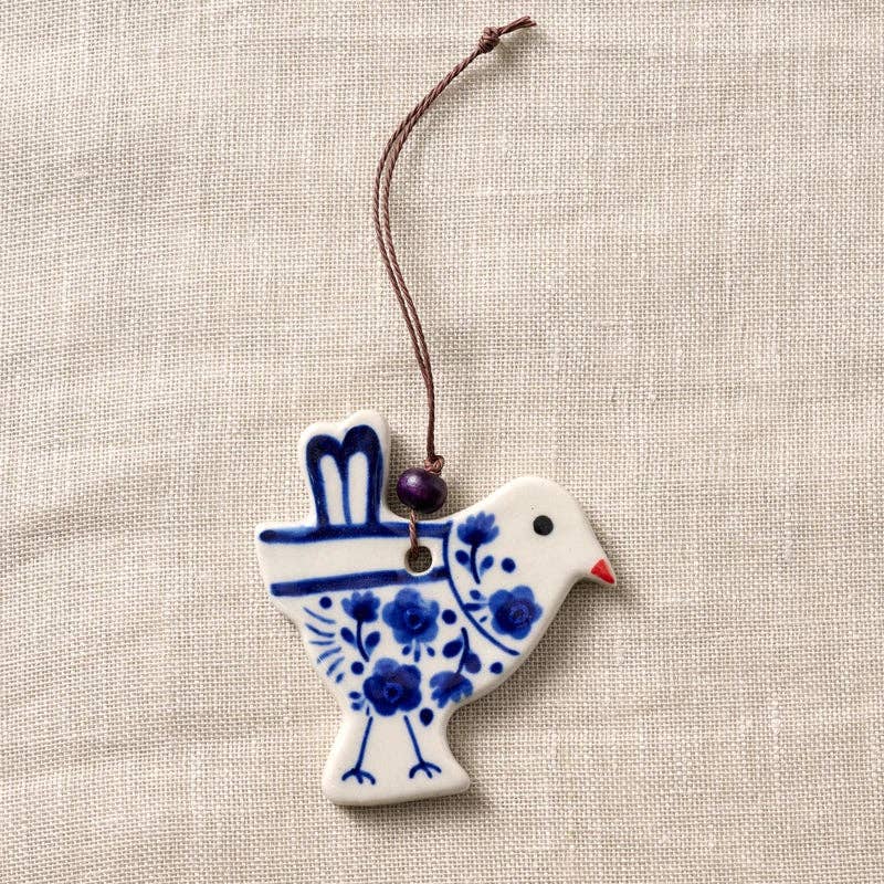 Hand Painted Ceramic Bird Ornament^