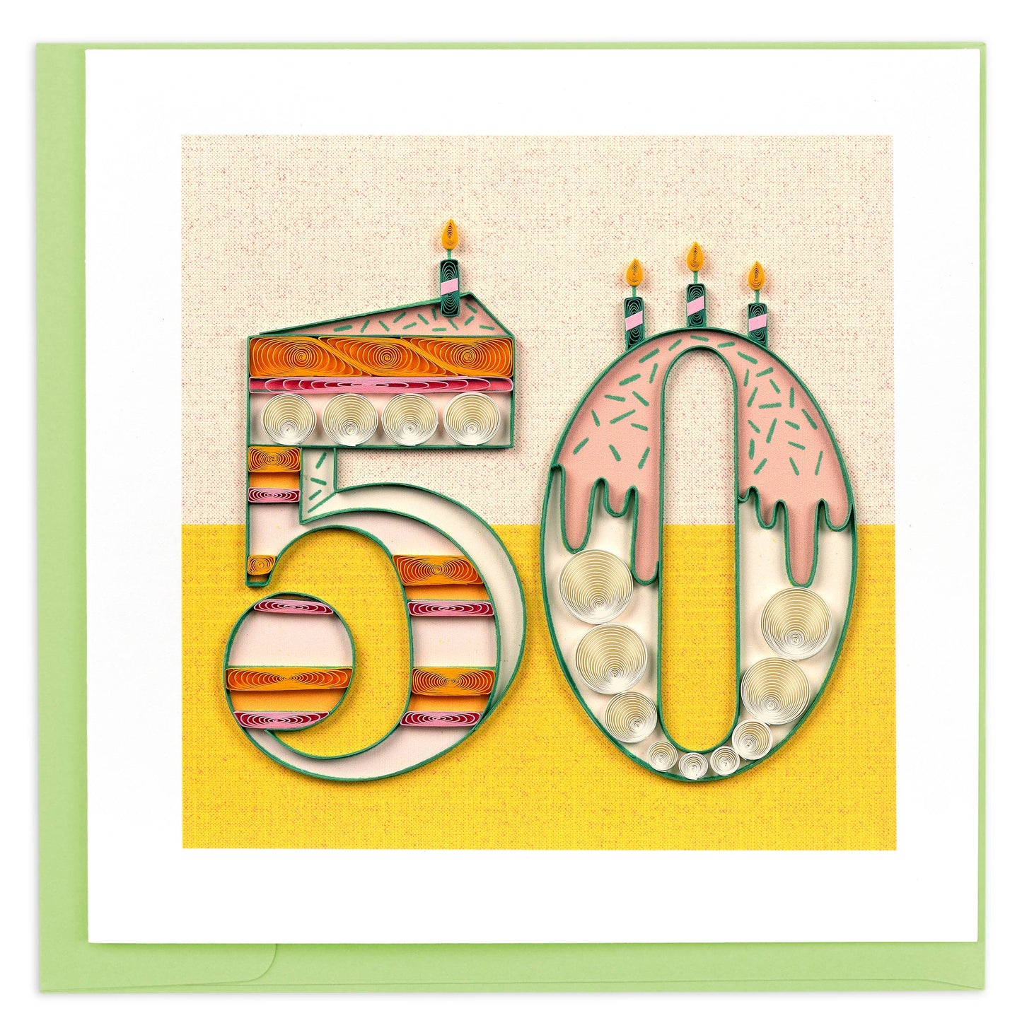 Quilled Greeting Card, "Milestone - 50"