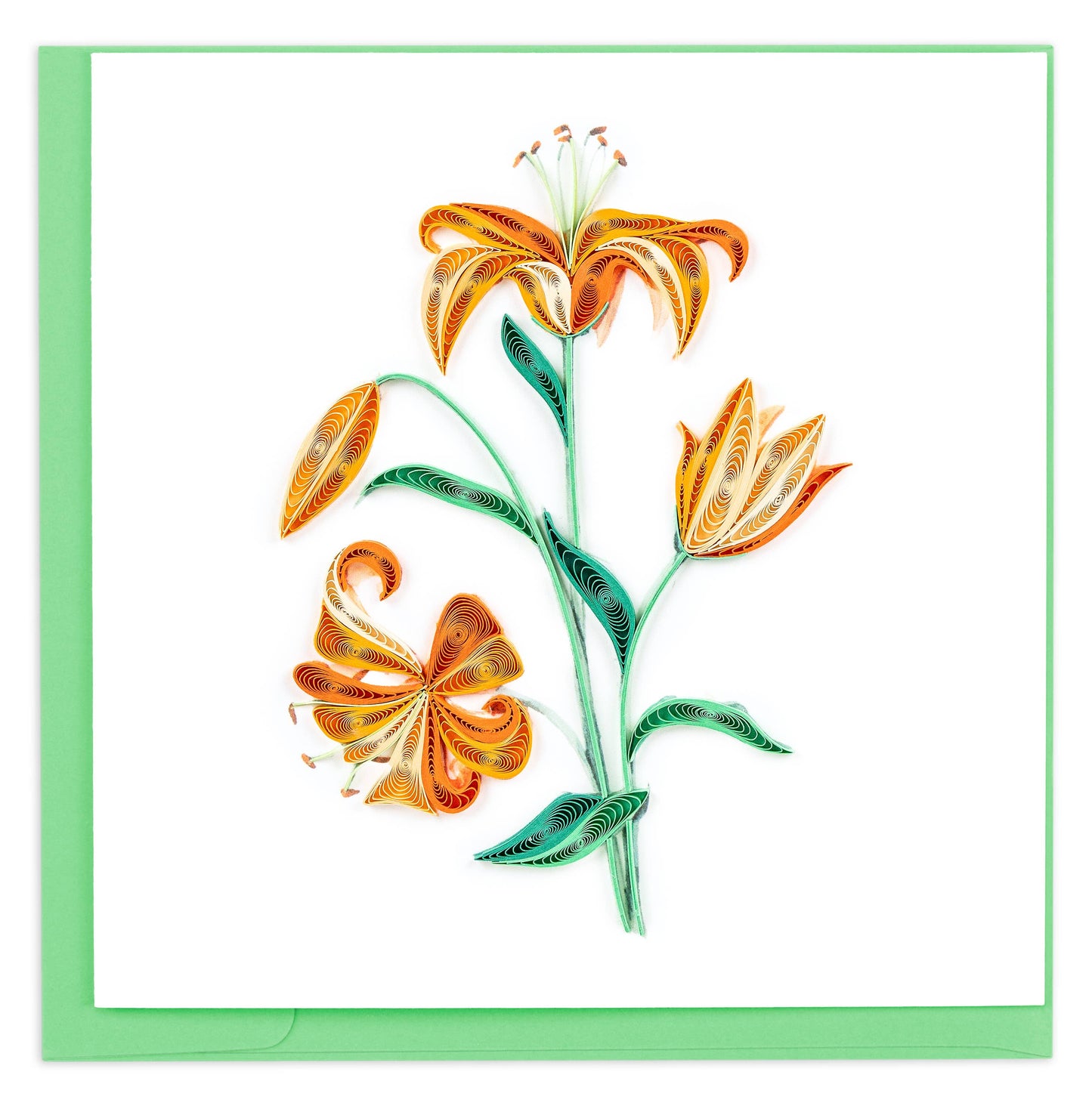Quilled Greeting Card, "Tiger Lilies"