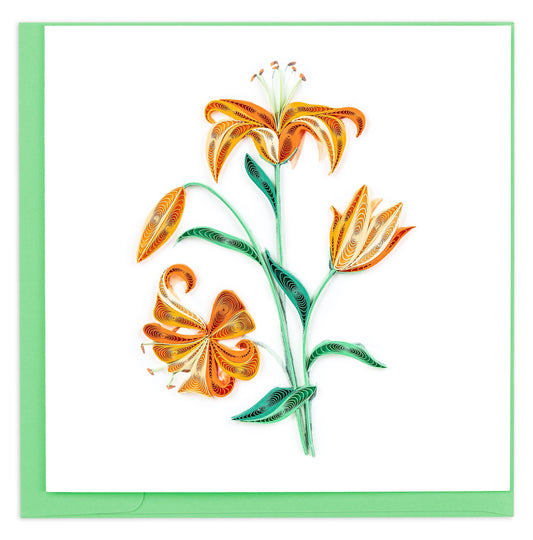 Quilled Greeting Card, "Tiger Lilies"