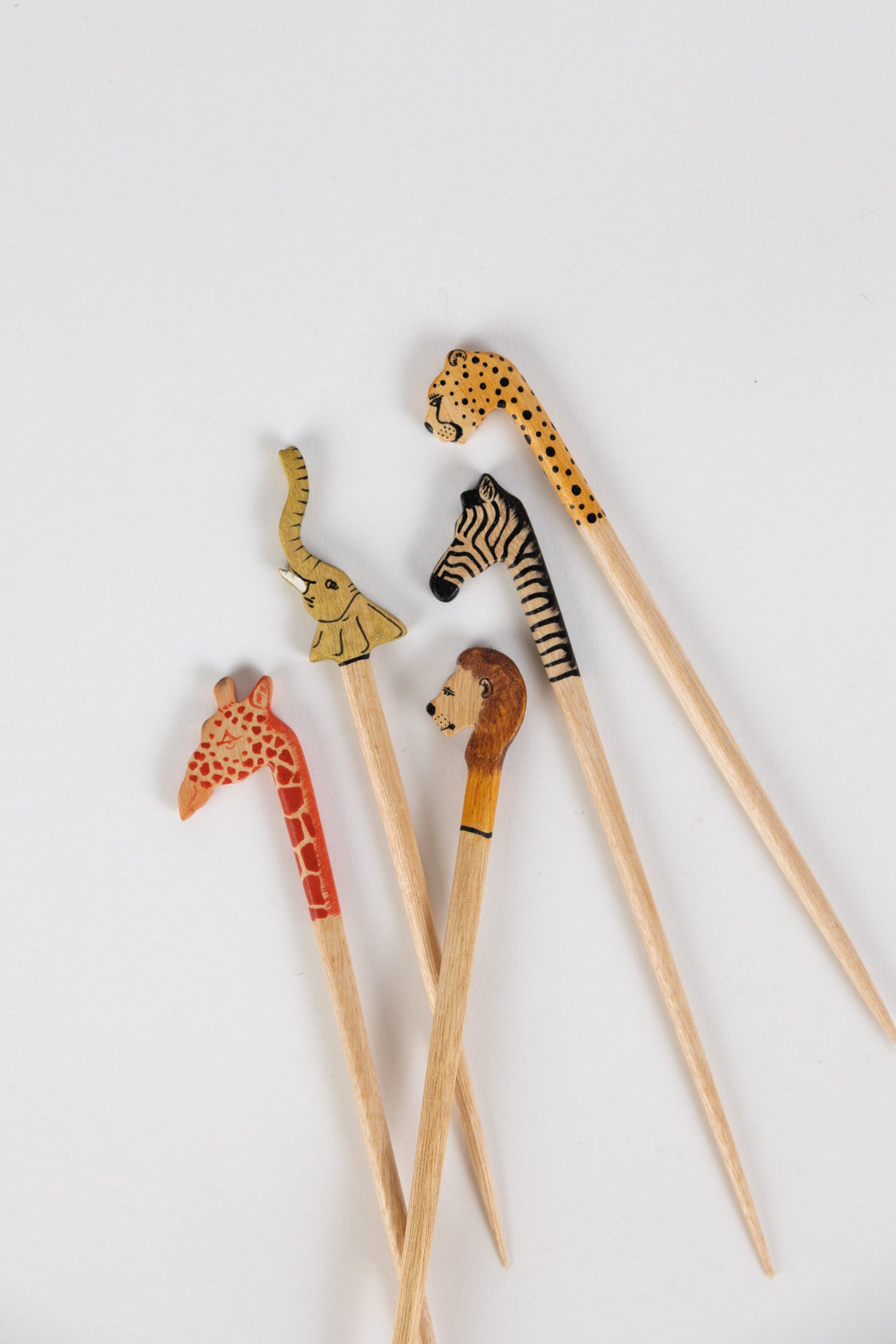 Cocktail sticks s/5 Party Animal wd 6.5L nat/multi