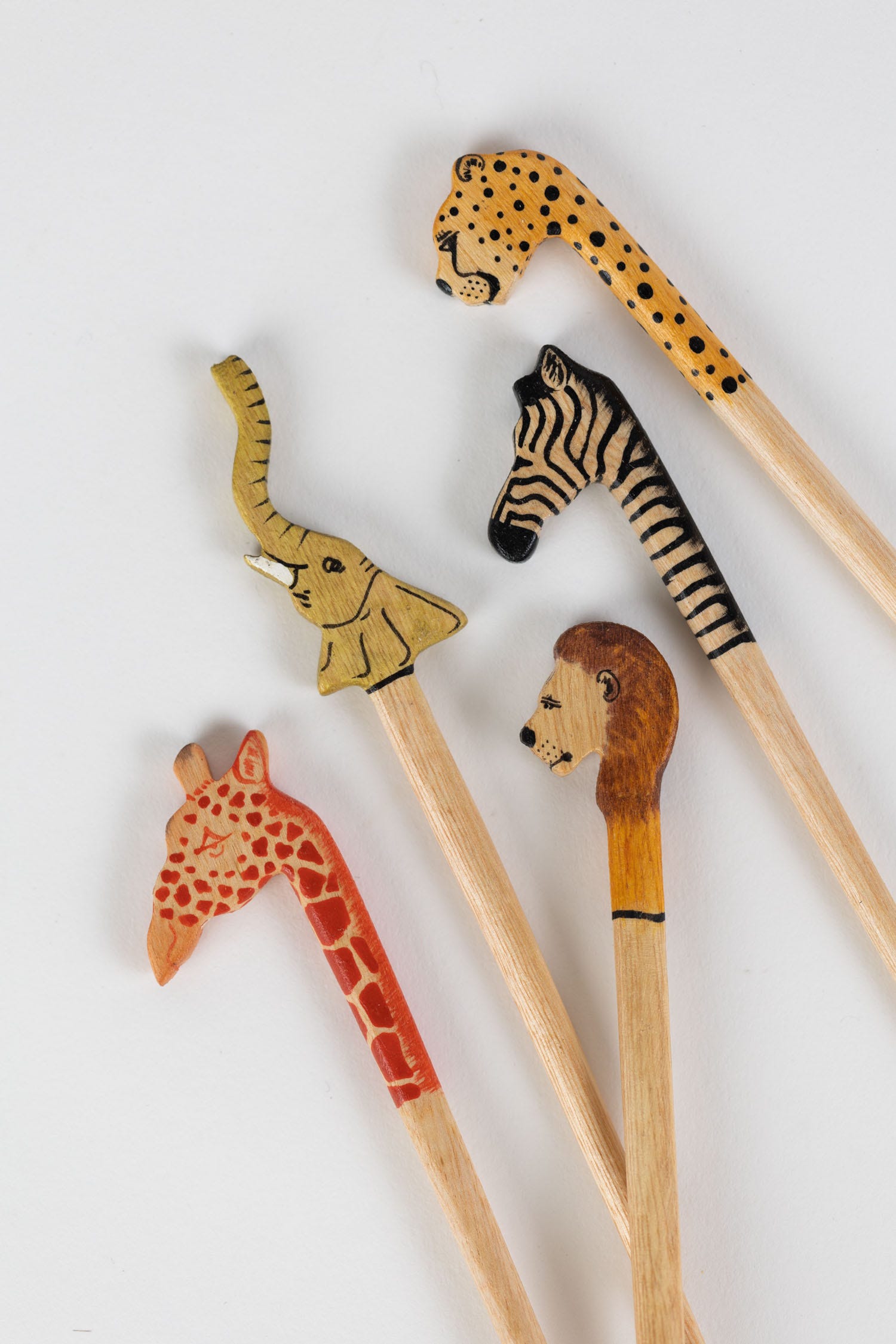Cocktail sticks s/5 Party Animal wd 6.5L nat/multi
