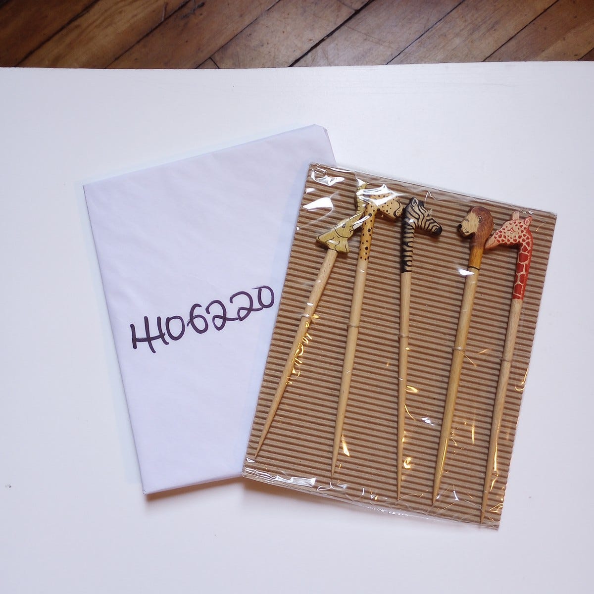 Cocktail sticks s/5 Party Animal wd 6.5L nat/multi