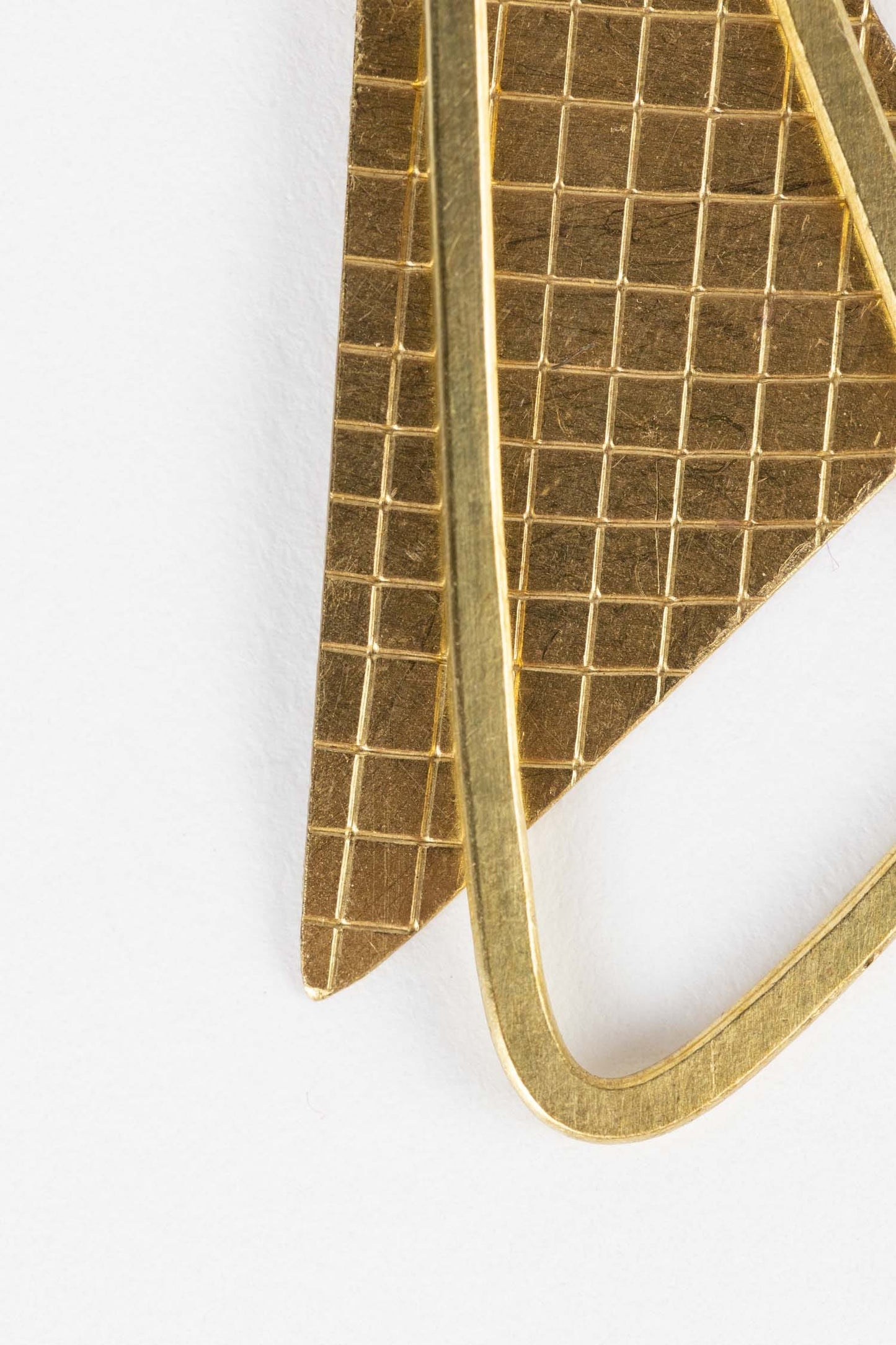 Earrings sail away triangles etched metal 3L brass