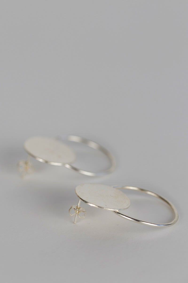 Earrings post disc/hoop overlap mtl 1.25L slv