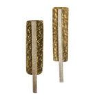 Earrings post rect/bar duo mtl 1.5L br/silv