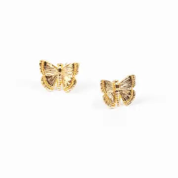 Butterfly Post Earrings, Gold Plated