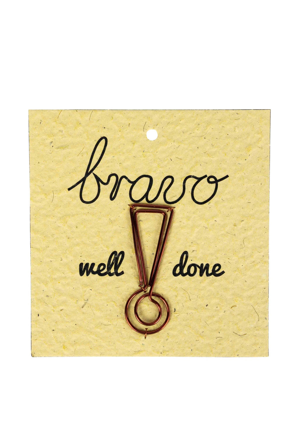 Bookmark exclamation M/3 cppr/ppr 4.25sq cppr/grn