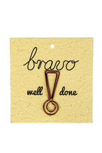 Bookmark exclamation M/3 cppr/ppr 4.25sq cppr/grn