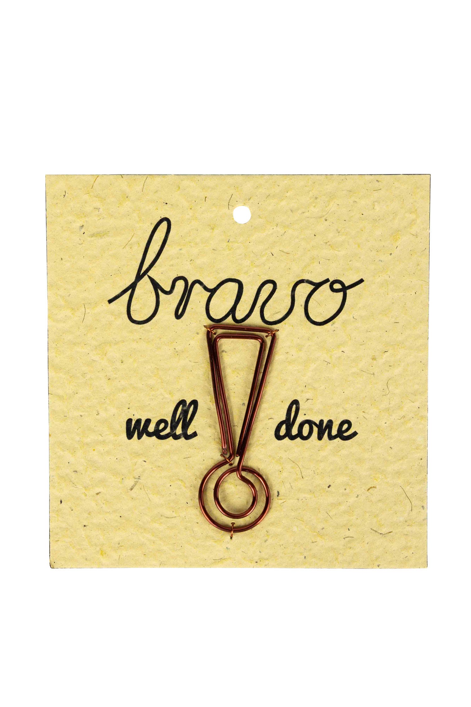 Bookmark exclamation M/3 cppr/ppr 4.25sq cppr/grn