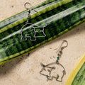 Kiboko Recycled Wire Hippo Dangle Earrings
