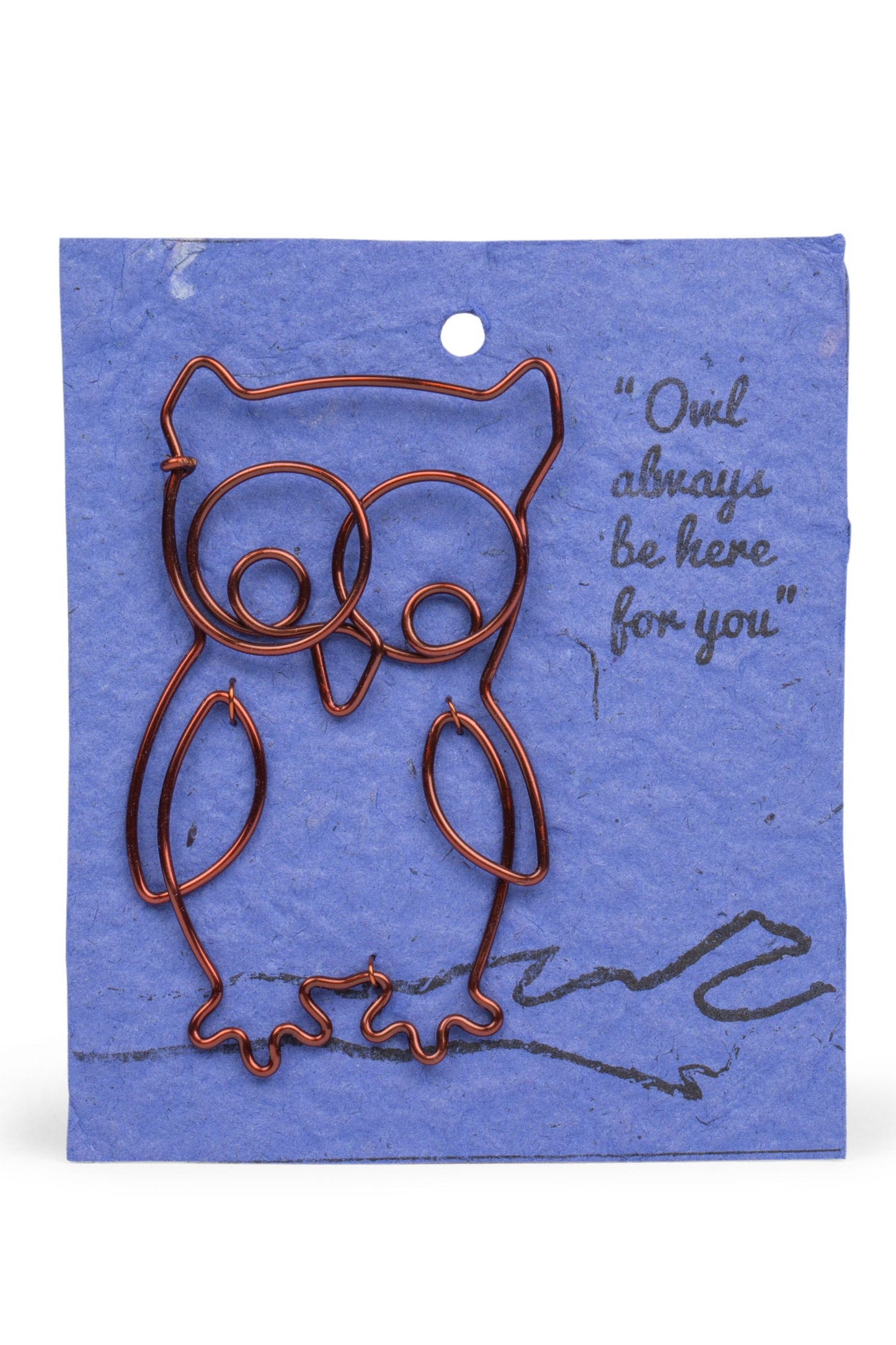 Bookmark owl/card M/3 copper 4H blue