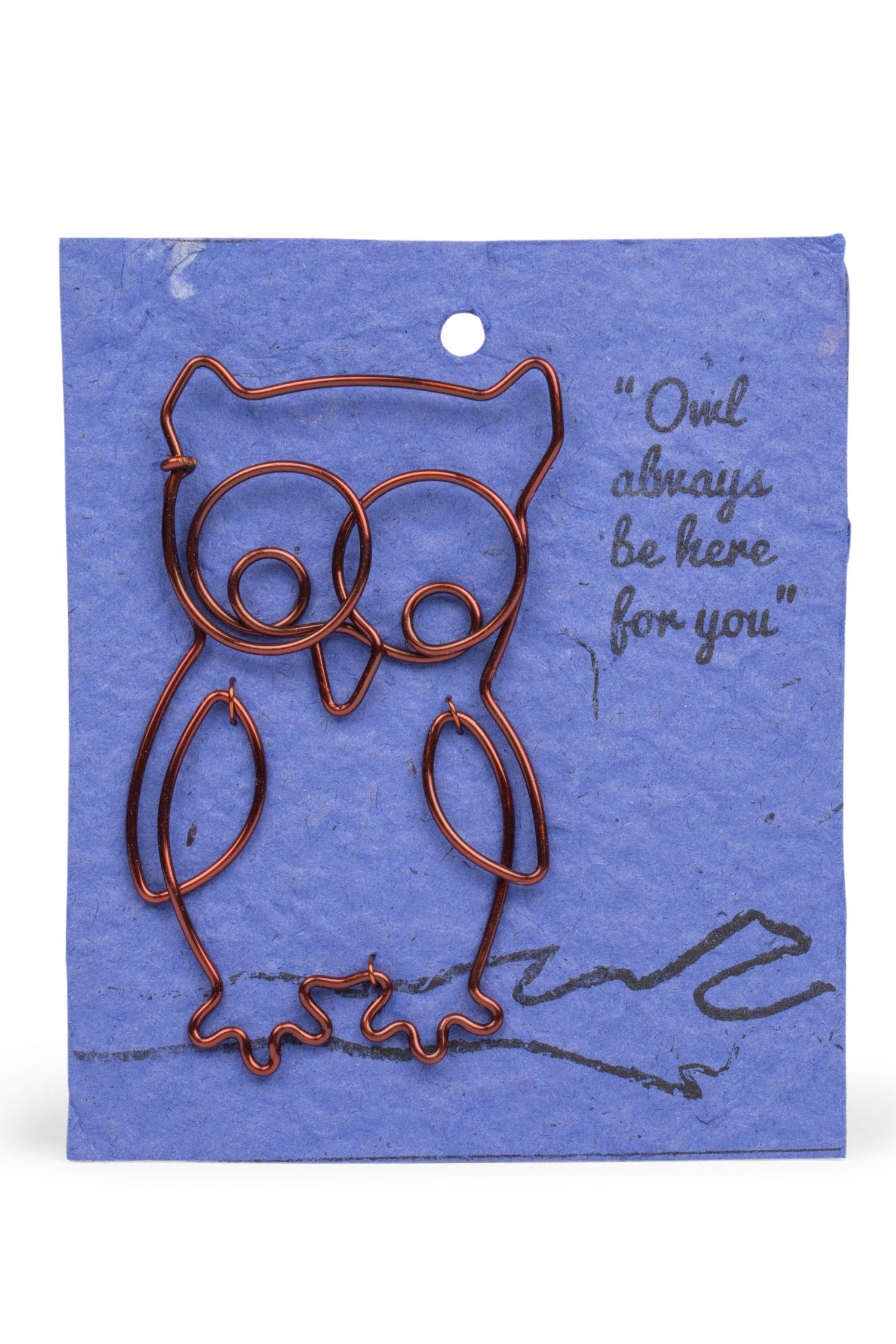 Bookmark owl/card M/3 copper 4H blue