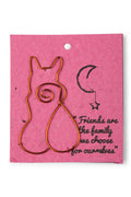 Bookmark cat/card M/3 copper 4H pink