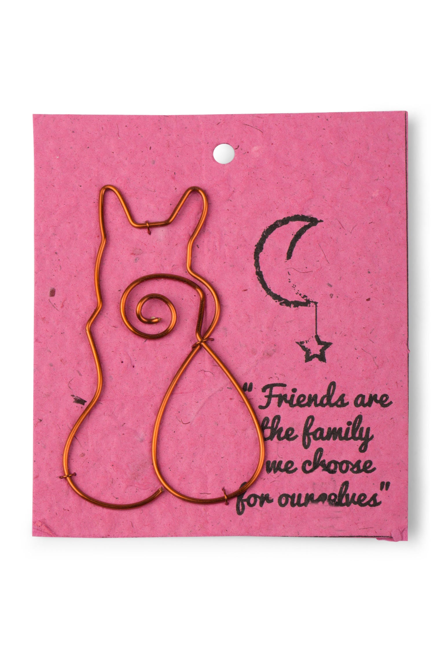 Bookmark cat/card M/3 copper 4H pink
