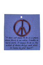Bookmark peace sign/card M/3 2D blue/copper