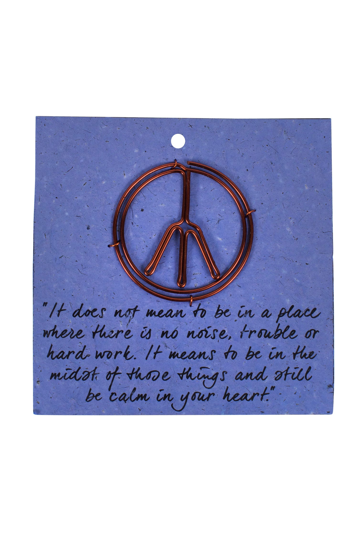 Bookmark peace sign/card M/3 2D blue/copper