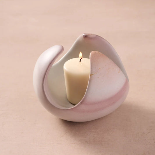 Maua Lotus Soapstone Candle Holder