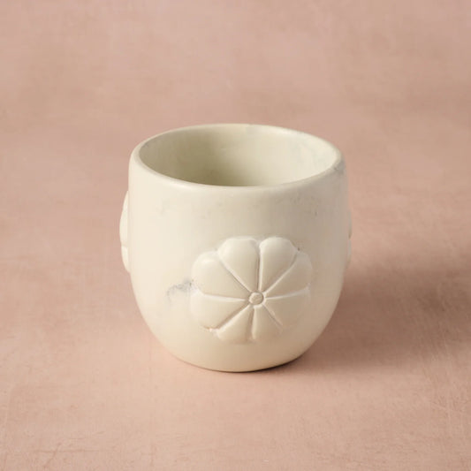 Mea Floral Soapstone Planter