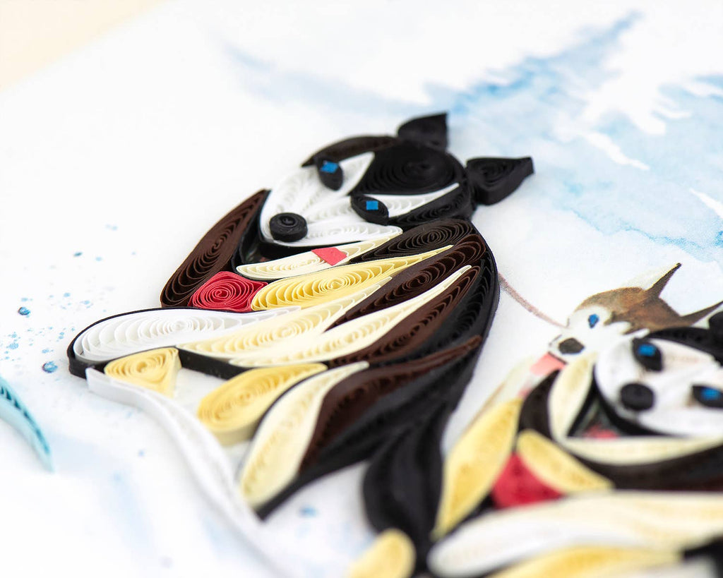 Quilled Greeting Card, "Sled Dogs"