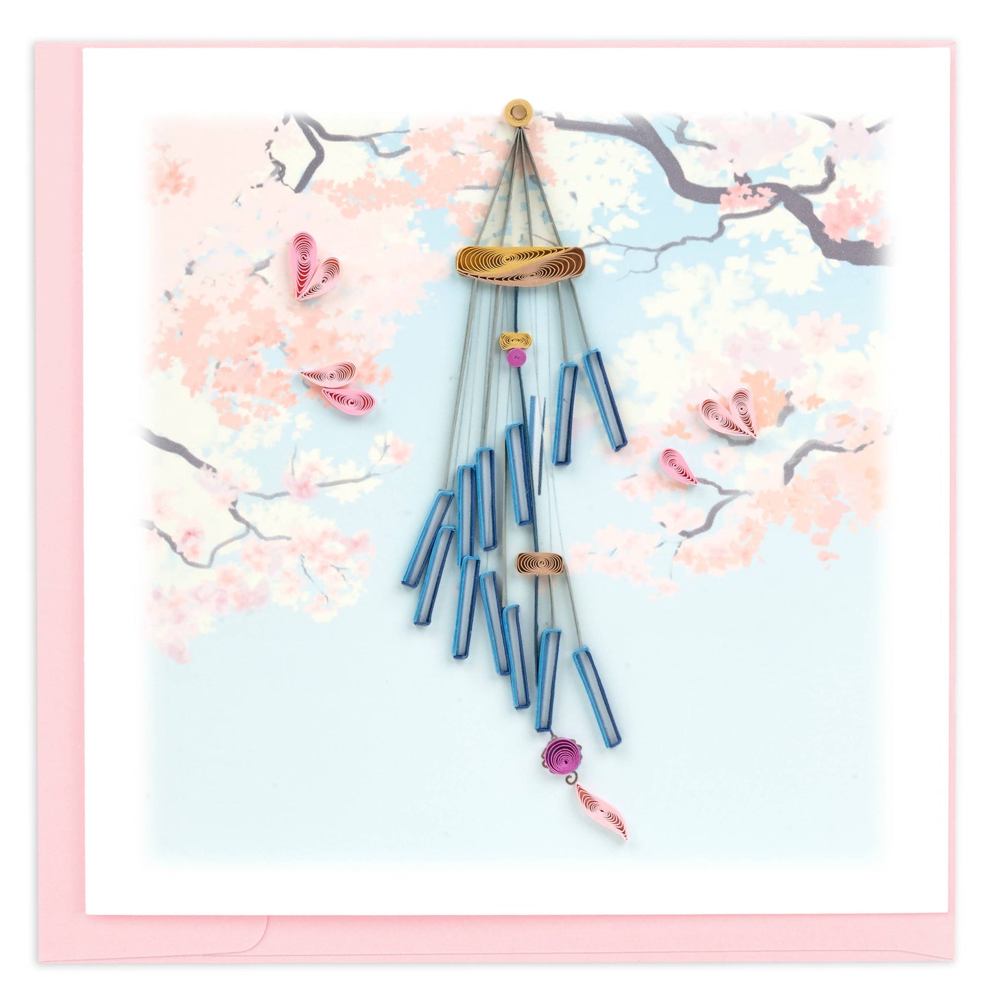 Quilled Greeting Card, "Spiral Wind Chime"