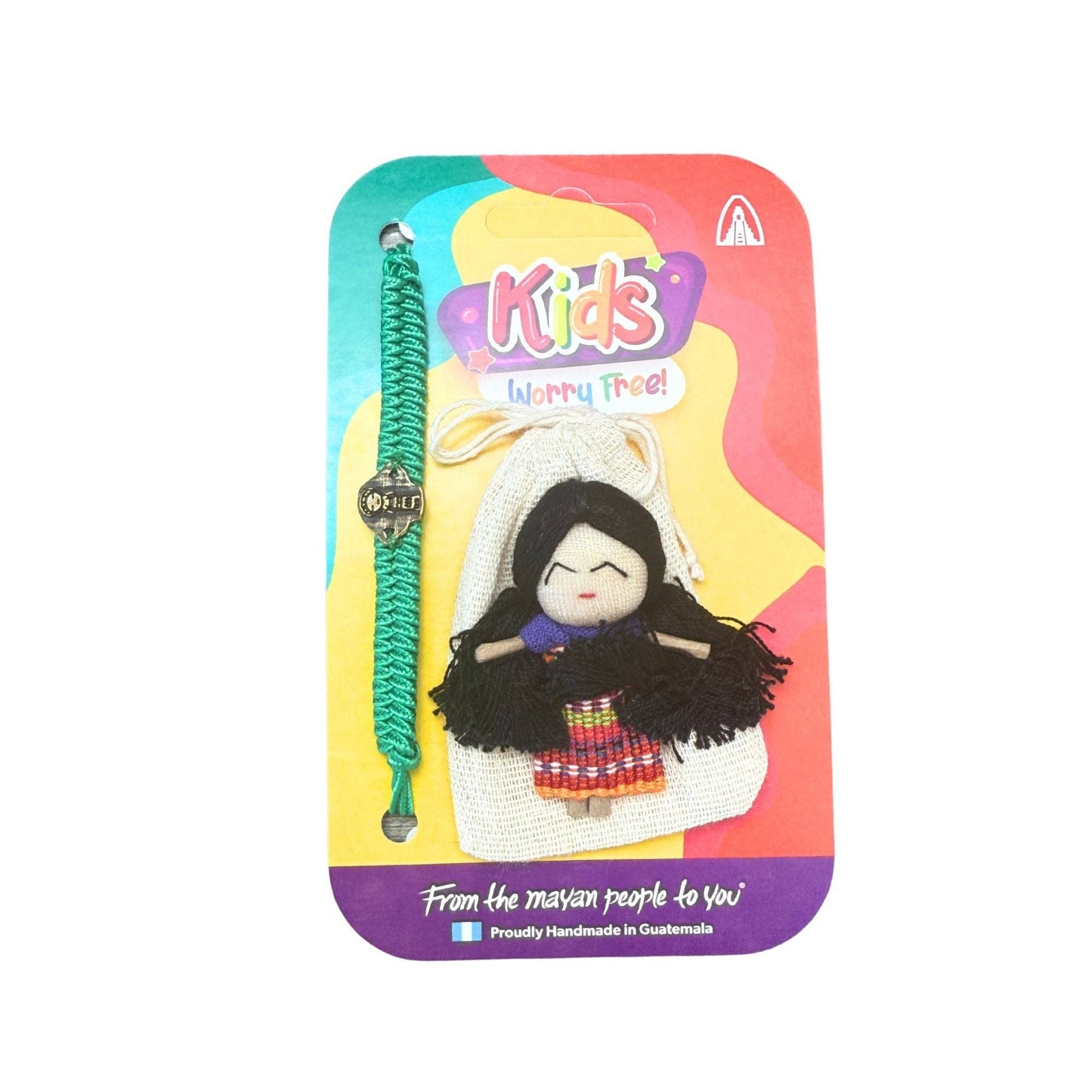 Worry Doll with Woven Cotton Bracelet^