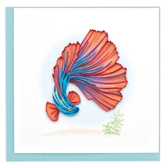 Quilled Greeting Card, "Betta Fish"