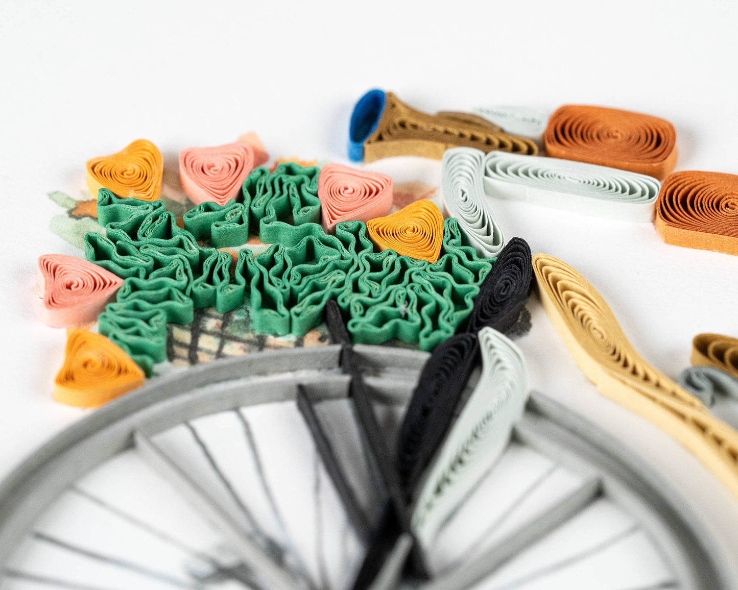 Quilled Greeting Card, "Antique High-Wheel Bicycle"