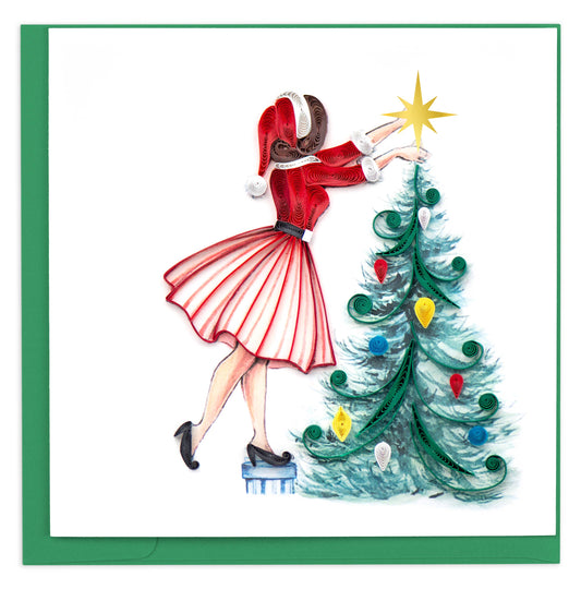 Quilled Greeting Card, “Christmas Lady”