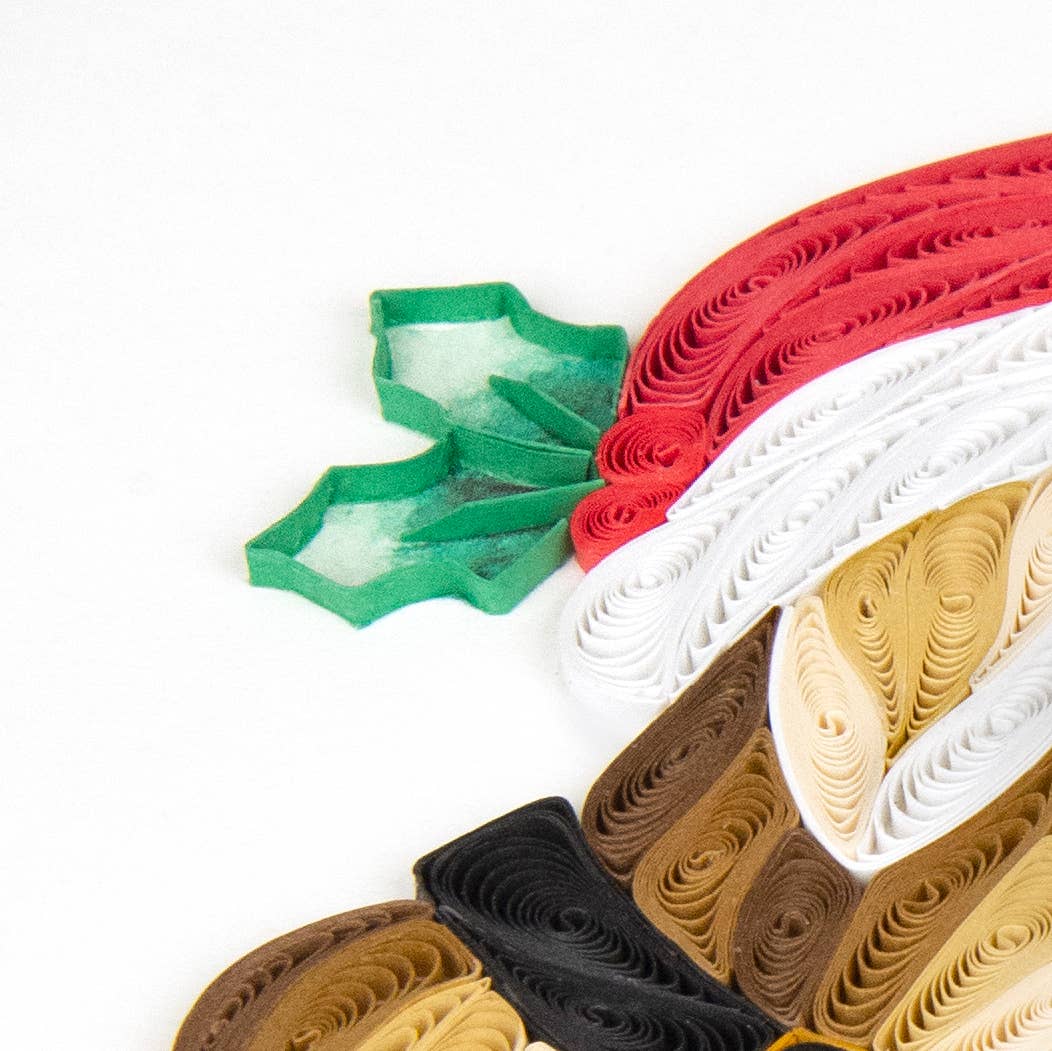 Quilled Greeting Card, "Holiday Dog"