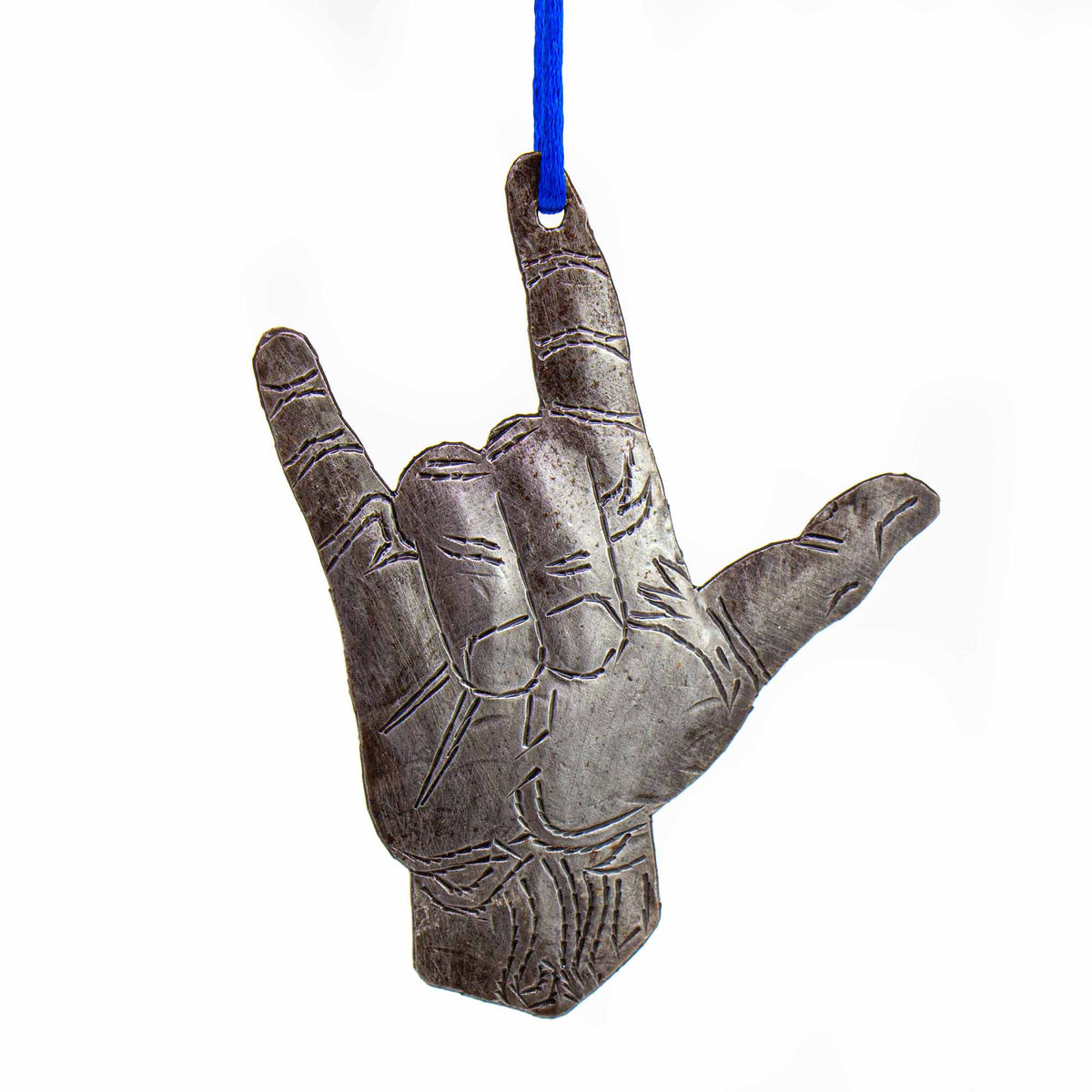"Love You" Sign Haitian Metal Drum Ornament