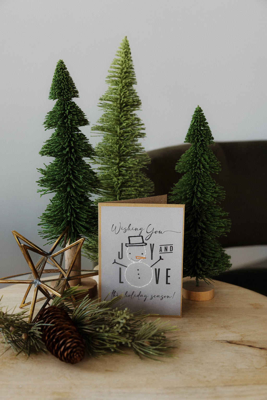 Joy & Love Hand Stitched Greeting Cards, Set of 4