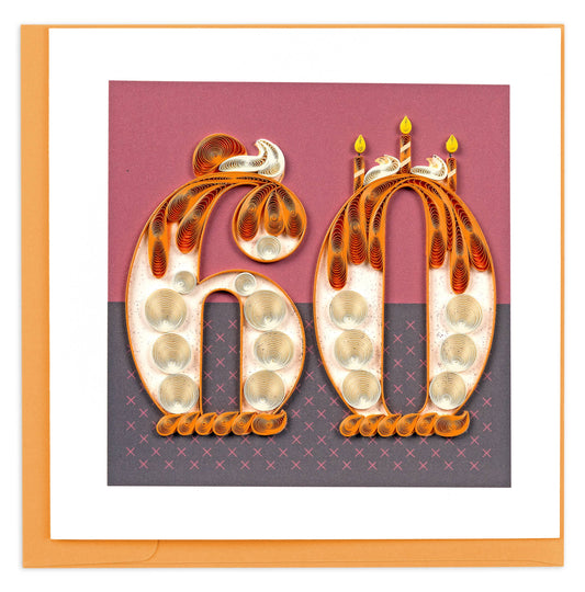 Quilled Greeting Card, "Milestone - 60"