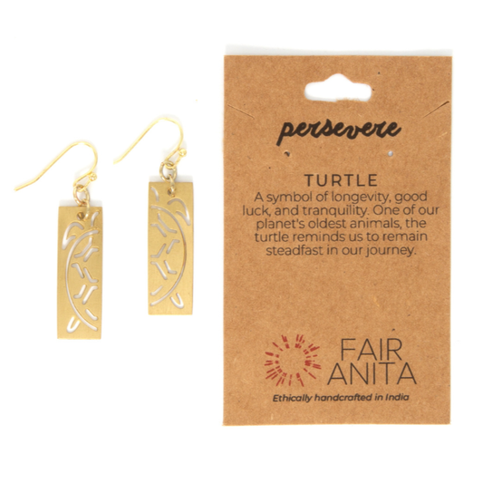 Earrings, Animal Cut Out, Turtle