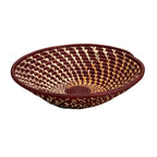Basket spiral raffia 13D burgundy/tan