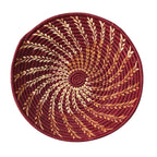 Basket spiral raffia 13D burgundy/tan