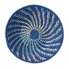 Basket spiral raffia 12D asst blue/navy