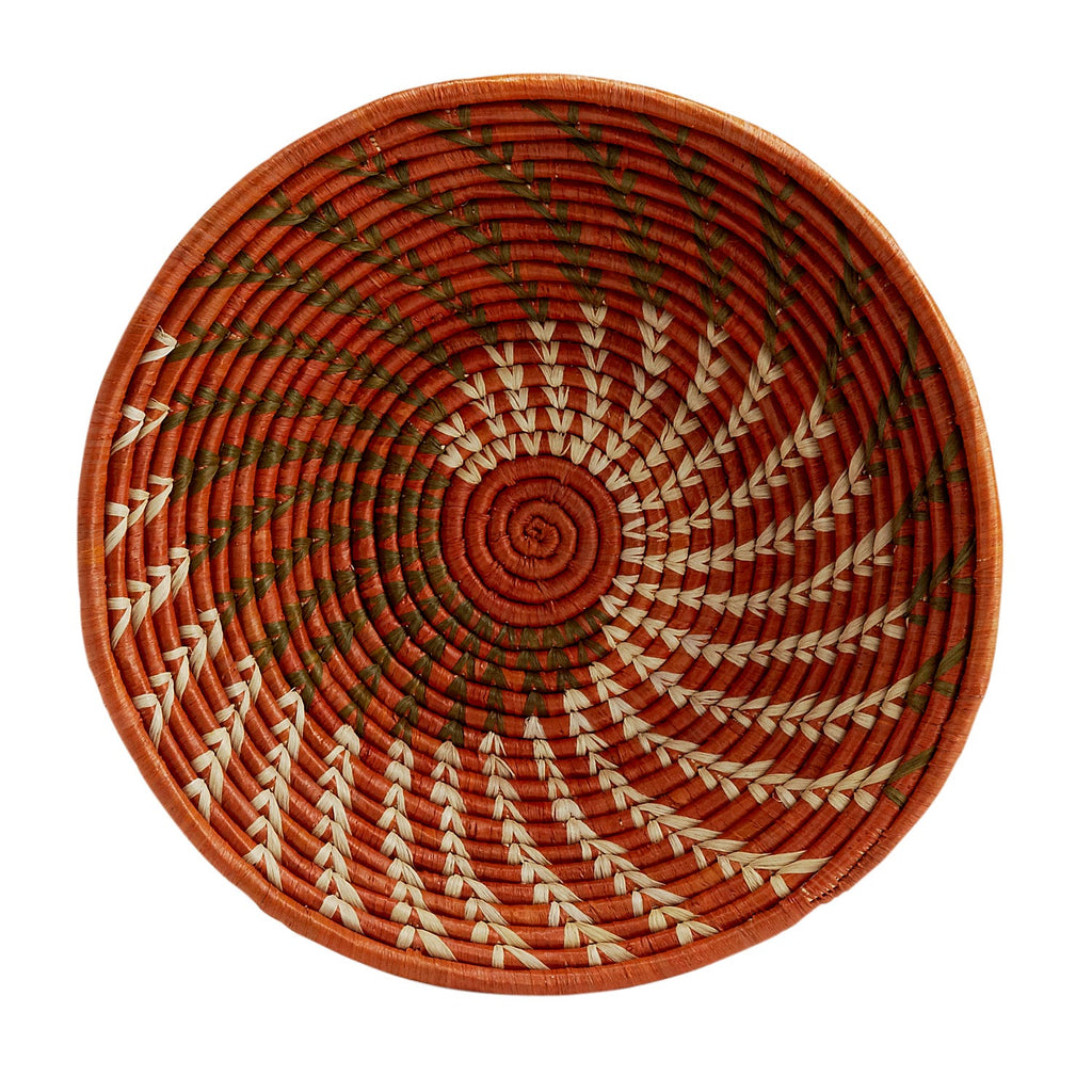 Basket spiral raffia 12D orng/crm