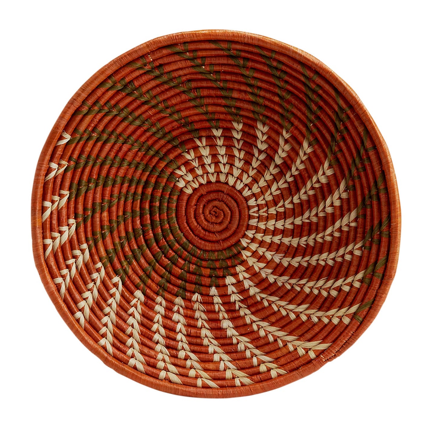 Orange + Cream Spiral Raffia Basket