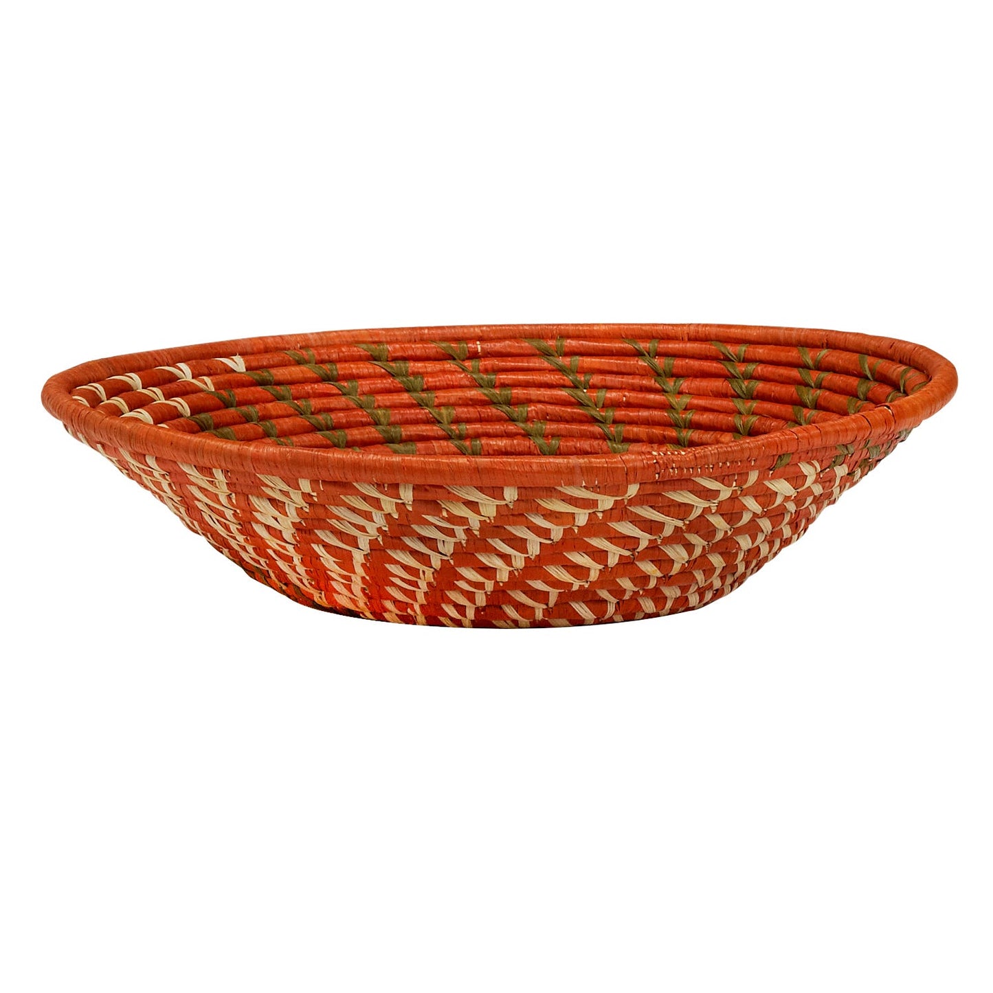 Orange + Cream Spiral Raffia Basket