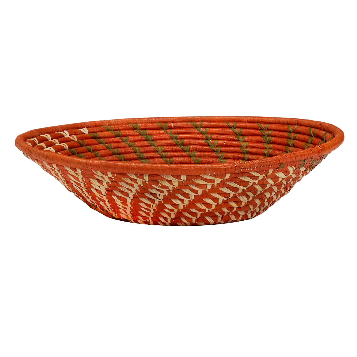 Basket spiral raffia 12D orng/crm