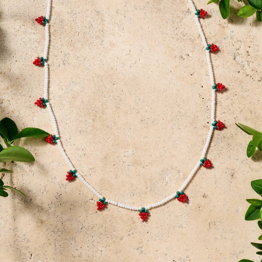 Taja Strawberry Beaded Necklace