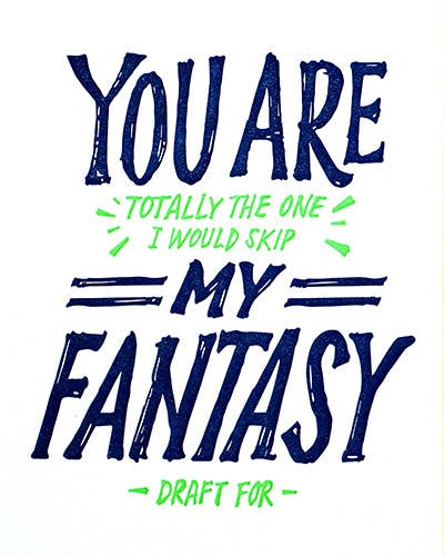 Recycled Paper Cards, "Fantasy Draft Love"