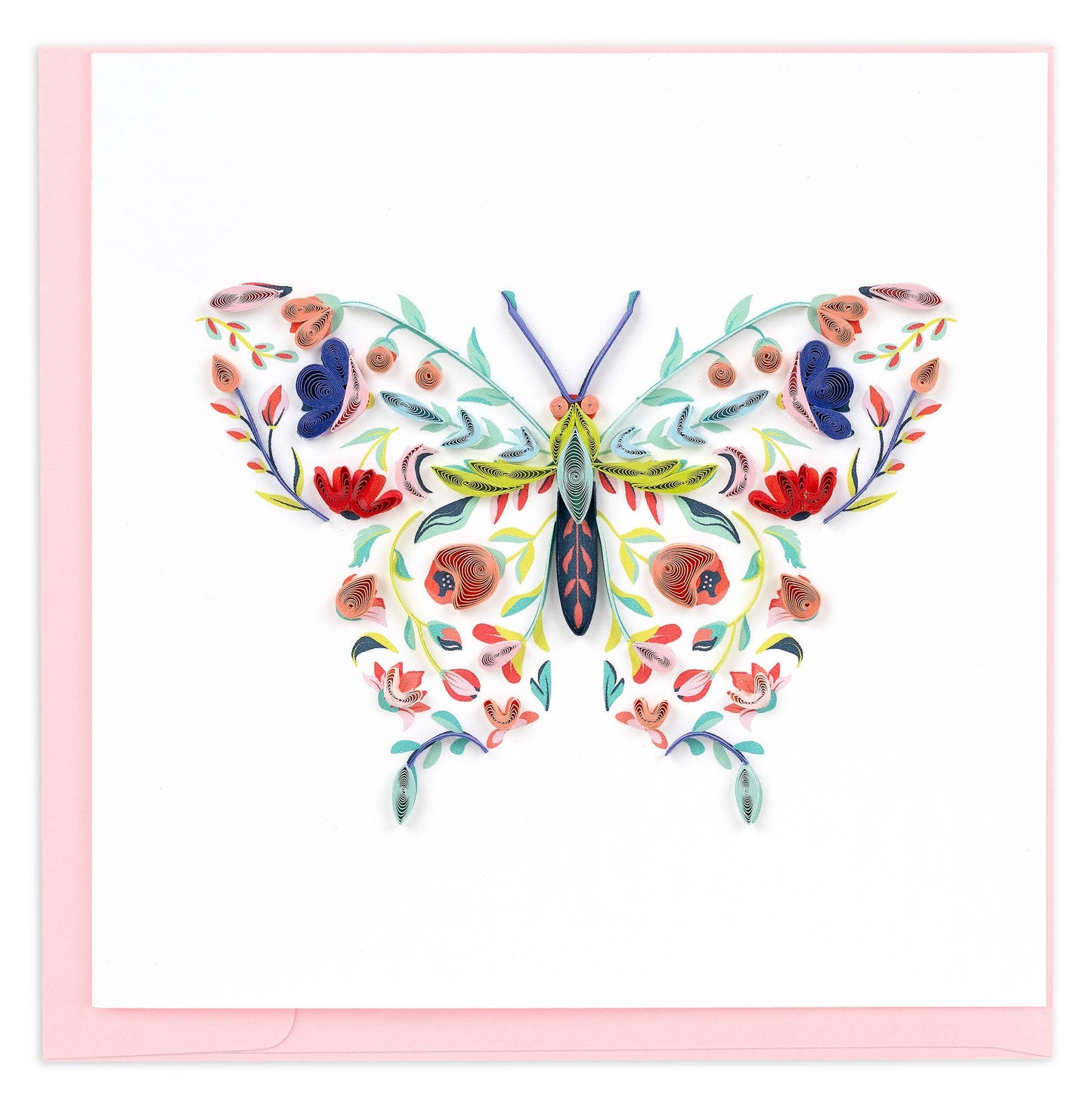 Quilled Greeting Card, "Floral Butterfly"