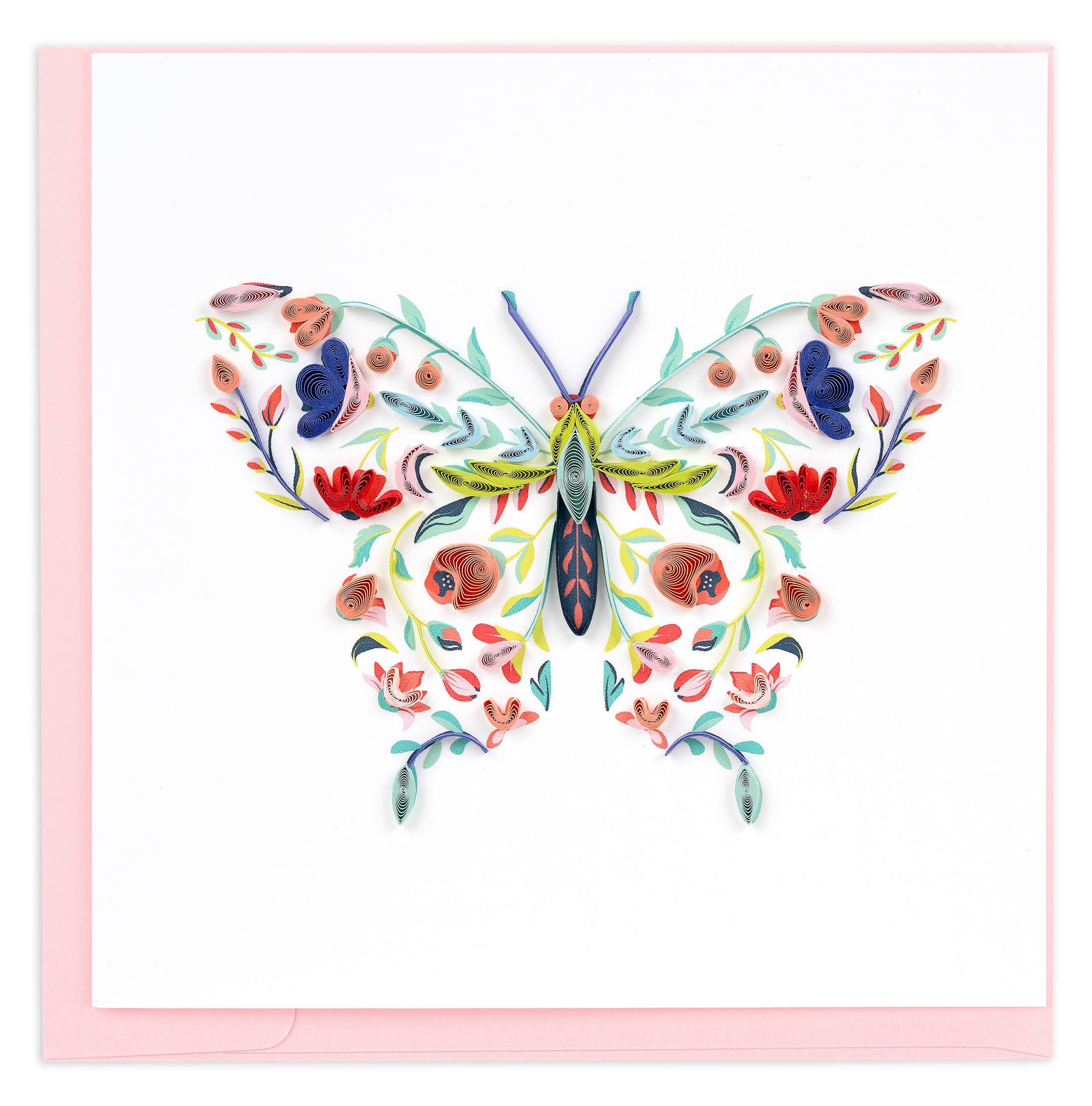 Quilled Greeting Card, "Floral Butterfly"