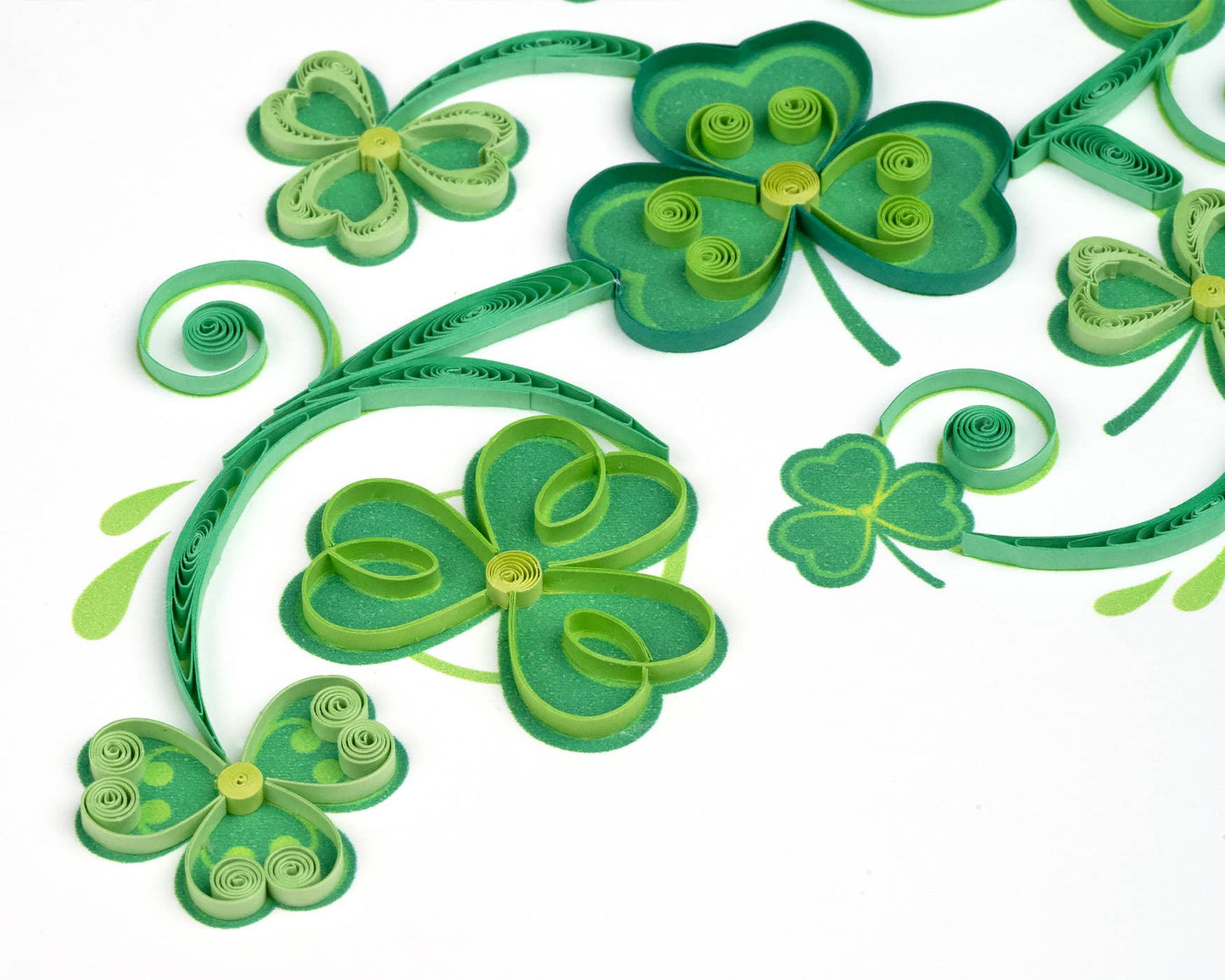 Quilled Greeting Card, "Shamrocks"